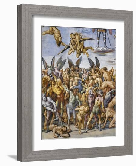 Damned in Hell, from Last Judgment Fresco Cycle, 1499-1504-Luca Signorelli-Framed Giclee Print