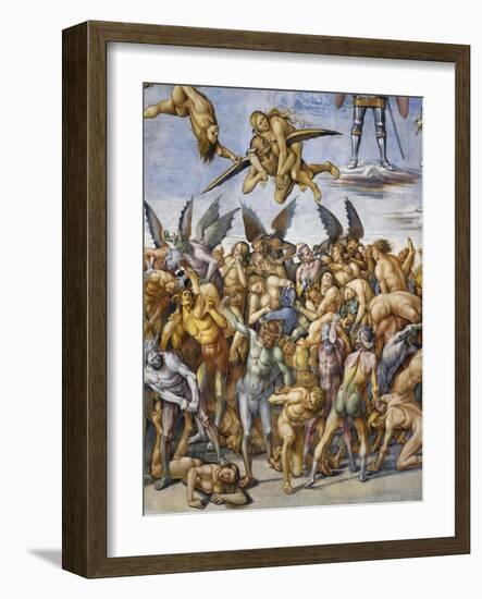 Damned in Hell, from Last Judgment Fresco Cycle, 1499-1504-Luca Signorelli-Framed Giclee Print