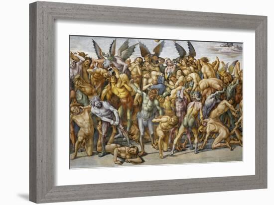 Damned in Hell, from Last Judgment Fresco Cycle, 1499-1504-Luca Signorelli-Framed Giclee Print