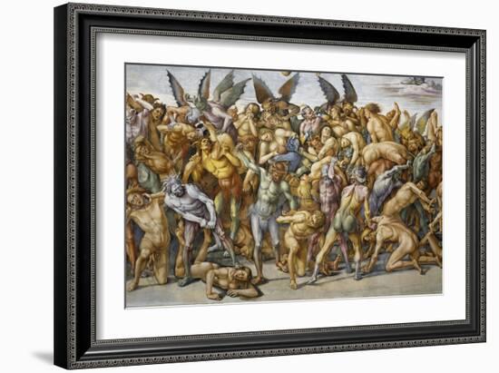 Damned in Hell, from Last Judgment Fresco Cycle, 1499-1504-Luca Signorelli-Framed Giclee Print