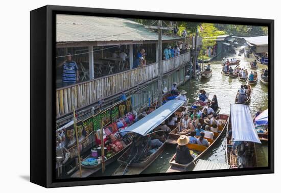 Damnoen Saduak Floating Markets, Bangkok, Thailand, Southeast Asia, Asia-Frank Fell-Framed Premier Image Canvas