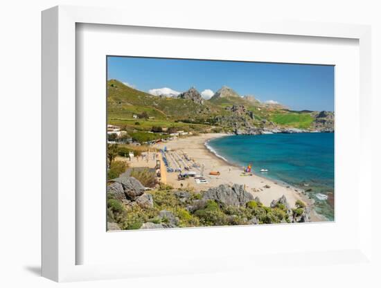 Damnoni Beach, Plakias, Rethymno; Crete, Greek Islands, Greece, Europe-Markus Lange-Framed Photographic Print