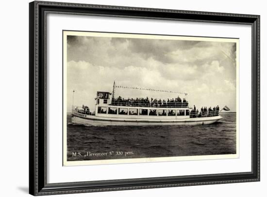 Dampfer M.S. Flevomeer, Veluwemeer, Harderwijk-null-Framed Giclee Print