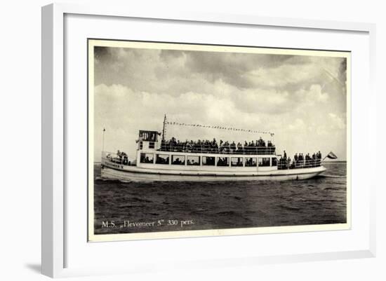 Dampfer M.S. Flevomeer, Veluwemeer, Harderwijk-null-Framed Giclee Print