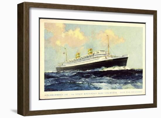 Dampfer Nieuw Amsterdam, Holland-America Line-null-Framed Giclee Print