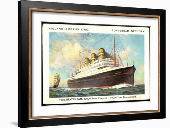 Dampfer T.S.S. Statendam, Holland America Line-null-Framed Giclee Print