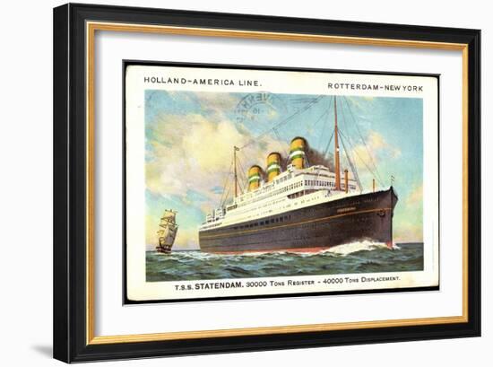 Dampfer T.S.S. Statendam, Holland America Line-null-Framed Giclee Print