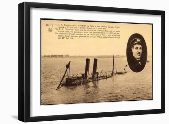 Dampfschiff S.S. Brussels, Lner, Captain Fryatt,1916-null-Framed Giclee Print