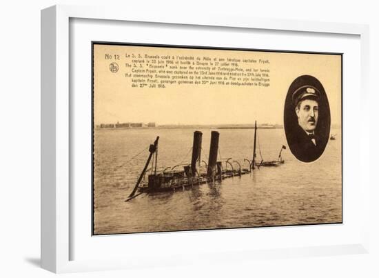 Dampfschiff S.S. Brussels, Lner, Captain Fryatt,1916-null-Framed Giclee Print