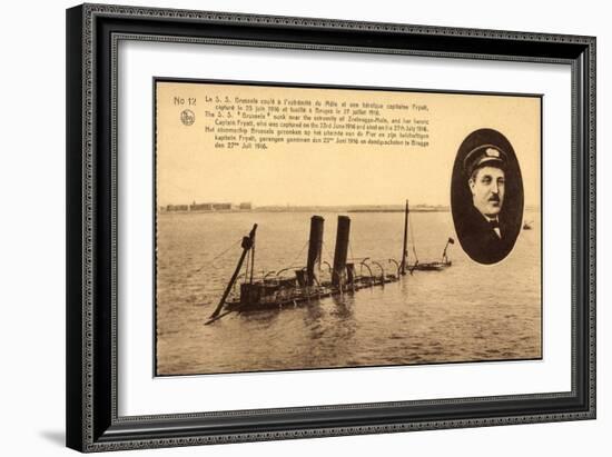 Dampfschiff S.S. Brussels, Lner, Captain Fryatt,1916-null-Framed Giclee Print