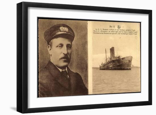 Dampfschiff S.S. Brussels, Lner, Captain Fryatt-null-Framed Giclee Print