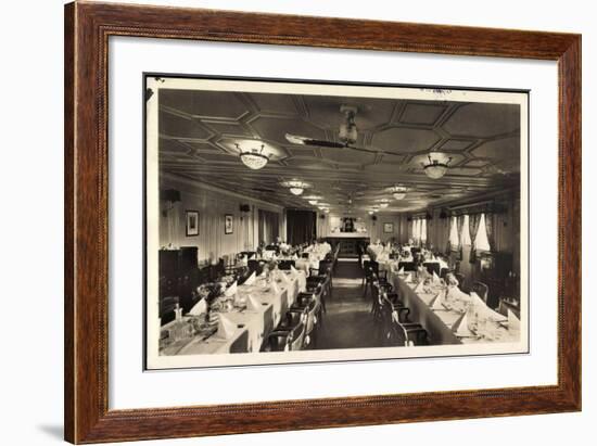 Dampfschiff Stuttgart, Lloyd Bremen, Speisesaal-null-Framed Giclee Print