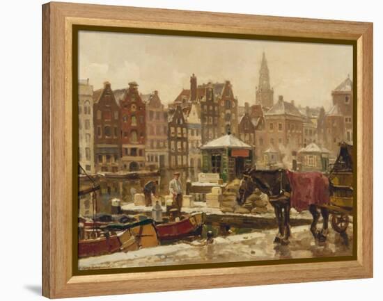 Damrak, Amsterdam-Frans Langeveld-Framed Premier Image Canvas