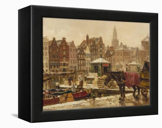 Damrak, Amsterdam-Frans Langeveld-Framed Premier Image Canvas