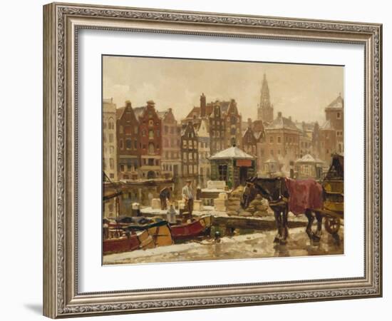 Damrak, Amsterdam-Frans Langeveld-Framed Giclee Print