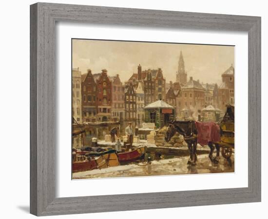 Damrak, Amsterdam-Frans Langeveld-Framed Giclee Print