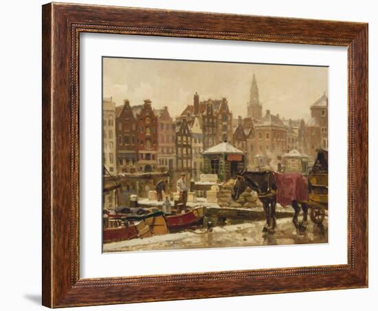 Damrak, Amsterdam-Frans Langeveld-Framed Giclee Print