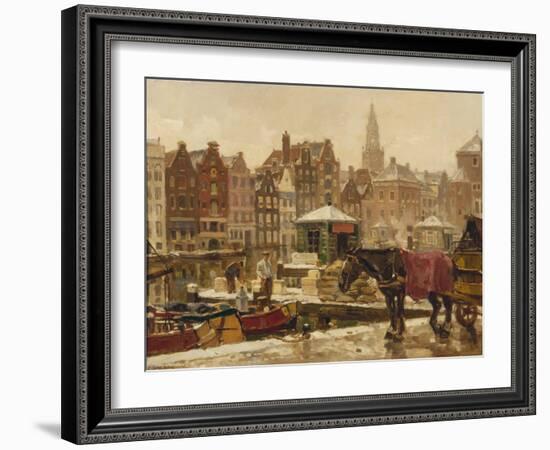 Damrak, Amsterdam-Frans Langeveld-Framed Giclee Print