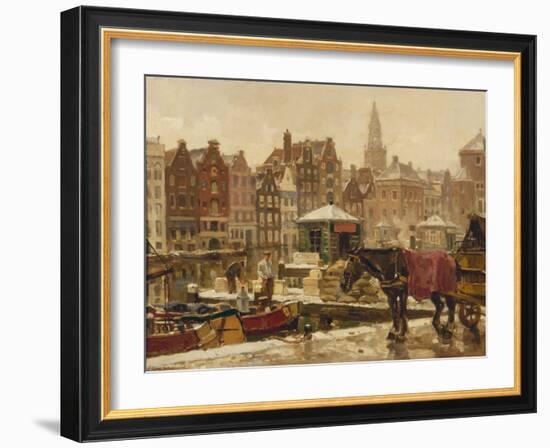 Damrak, Amsterdam-Frans Langeveld-Framed Giclee Print