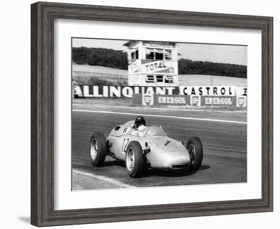 Dan Gurney Driving a Porsche, French Grand Prix, Rheims, 1961-null-Framed Photographic Print