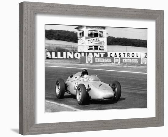 Dan Gurney Driving a Porsche, French Grand Prix, Rheims, 1961-null-Framed Photographic Print