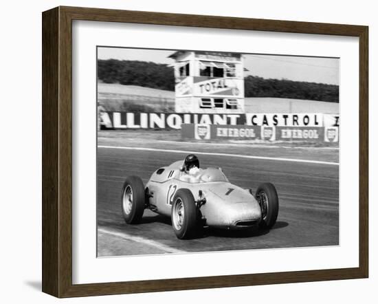 Dan Gurney Driving a Porsche, French Grand Prix, Rheims, 1961-null-Framed Photographic Print