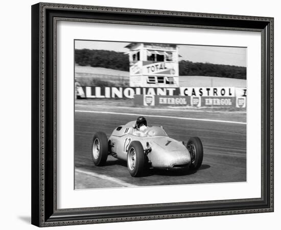 Dan Gurney Driving a Porsche, French Grand Prix, Rheims, 1961-null-Framed Photographic Print