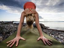 Yoga  in the Morning Sun Upon Poon Hill Along the  Anapurna Circuit - Ghorepani, Nepal-Dan Holz-Framed Photographic Print