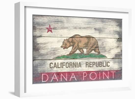 Dana Point, California - Barnwood State Flag-Lantern Press-Framed Art Print