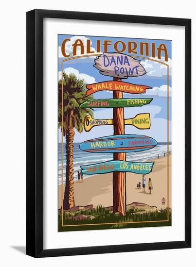 Dana Point, California - Destination Sign-Lantern Press-Framed Art Print