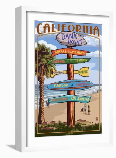 Dana Point, California - Destination Sign-Lantern Press-Framed Art Print