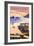 Dana Point, California - Woody on Beach-Lantern Press-Framed Art Print