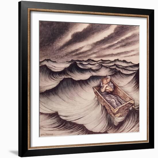 Danae and her son Perseus put in a Chest and Cast into the Sea, 1914-Arthur Rackham-Framed Giclee Print