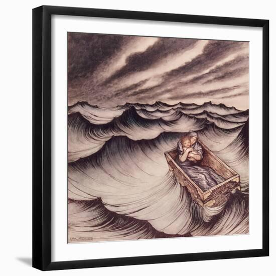 Danae and her son Perseus put in a Chest and Cast into the Sea, 1914-Arthur Rackham-Framed Giclee Print