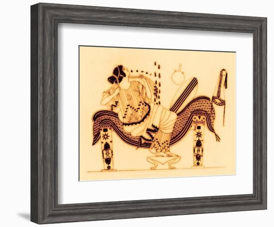 Danae and the Golden Shower, Illustration from 'Greek Vase Paintings'-English-Framed Giclee Print