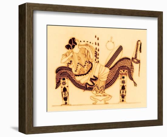 Danae and the Golden Shower, Illustration from 'Greek Vase Paintings'-English-Framed Giclee Print