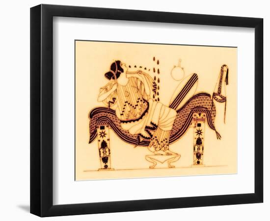 Danae and the Golden Shower, Illustration from 'Greek Vase Paintings'-English-Framed Giclee Print