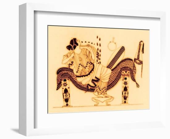 Danae and the Golden Shower, Illustration from 'Greek Vase Paintings'-English-Framed Giclee Print