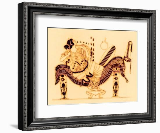 Danae and the Golden Shower, Illustration from 'Greek Vase Paintings'-English-Framed Giclee Print