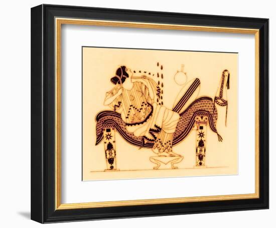 Danae and the Golden Shower, Illustration from 'Greek Vase Paintings'-English-Framed Giclee Print