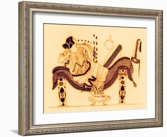 Danae and the Golden Shower, Illustration from 'Greek Vase Paintings'-English-Framed Giclee Print