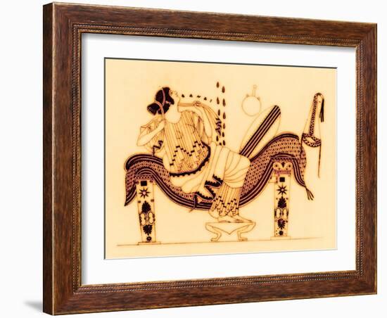 Danae and the Golden Shower, Illustration from 'Greek Vase Paintings'-English-Framed Giclee Print