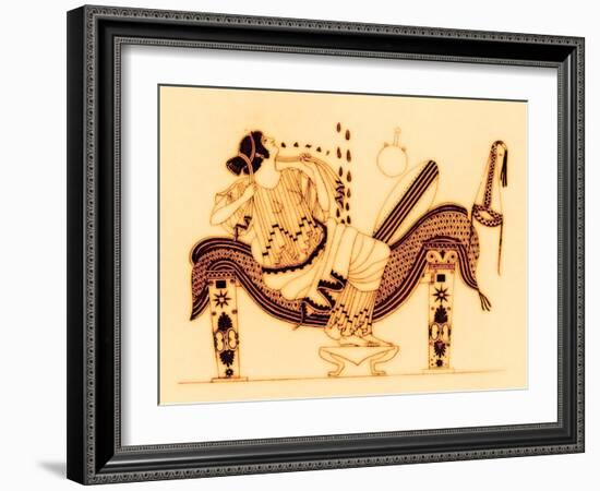 Danae and the Golden Shower, Illustration from 'Greek Vase Paintings'-English-Framed Giclee Print