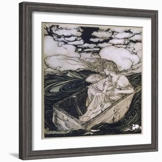 Danae Cast Adrift (1903)-Arthur Rackham-Framed Photographic Print