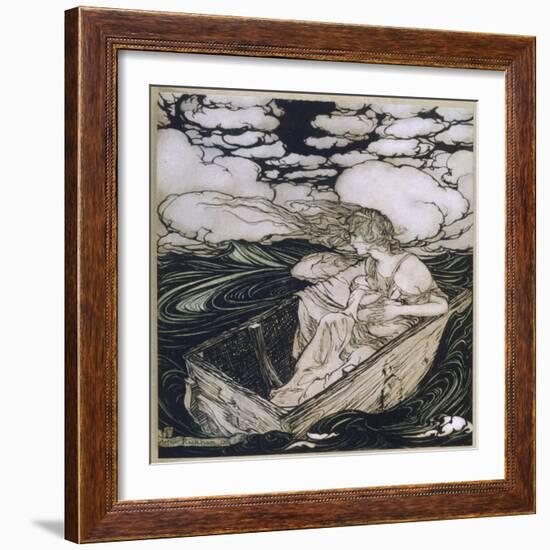 Danae Cast Adrift (1903)-Arthur Rackham-Framed Photographic Print