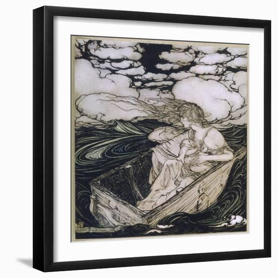 Danae Cast Adrift (1903)-Arthur Rackham-Framed Photographic Print