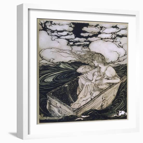 Danae Cast Adrift (1903)-Arthur Rackham-Framed Photographic Print