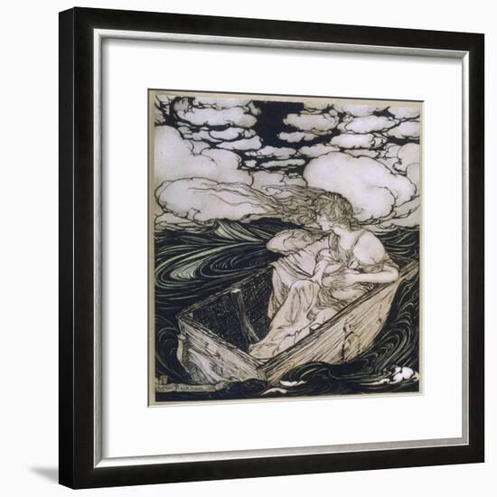 Danae Cast Adrift (1903)-Arthur Rackham-Framed Photographic Print