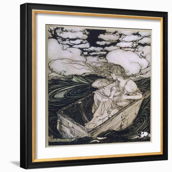 Danae Cast Adrift (1903)-Arthur Rackham-Framed Photographic Print