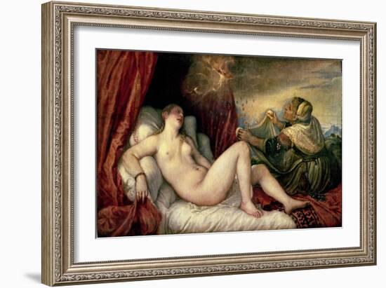 Danae, circa 1554-Titian (Tiziano Vecelli)-Framed Giclee Print